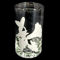 🔹 Edles Glas von Michèle Luzoro mit Enzian-Motiv! ✨🏔️