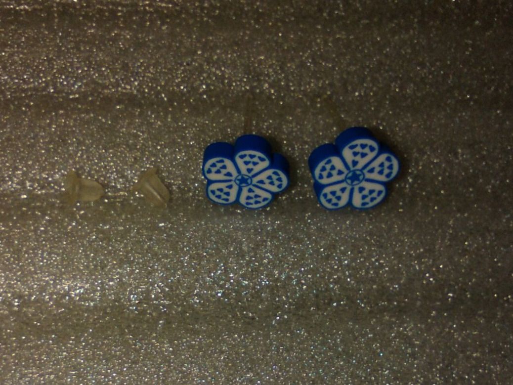 Ohrringe & -stecker: ohrringe modeschmuck,,2 blumen,,,dunckblau,,,matte – Neu (gemäss Beschreibung) aus Basel von bijoutrie_4