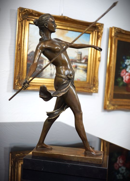 Grosse Art Déco Diana Akt Bronze Skulptur Signiert R Leger Kaufen