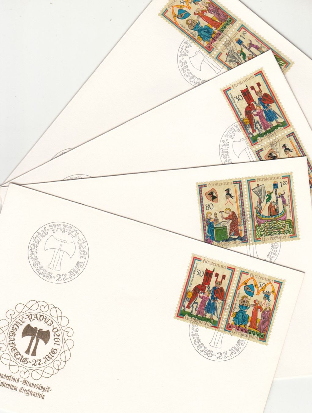 Tutti i francobolli: LBK 466 alle Einzelwerte zusammenhängend FDC – Usato da Bürglen TG venduto da StampGraf