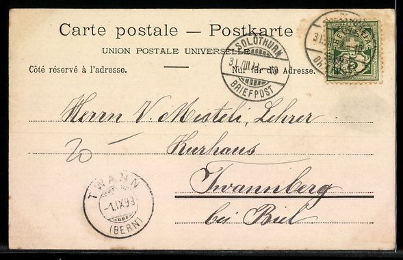 Cartoline postali: Solothurn, Stadtansicht mit Fluss, Brüc – Usato da Berlin venduto da bartko-reher 1