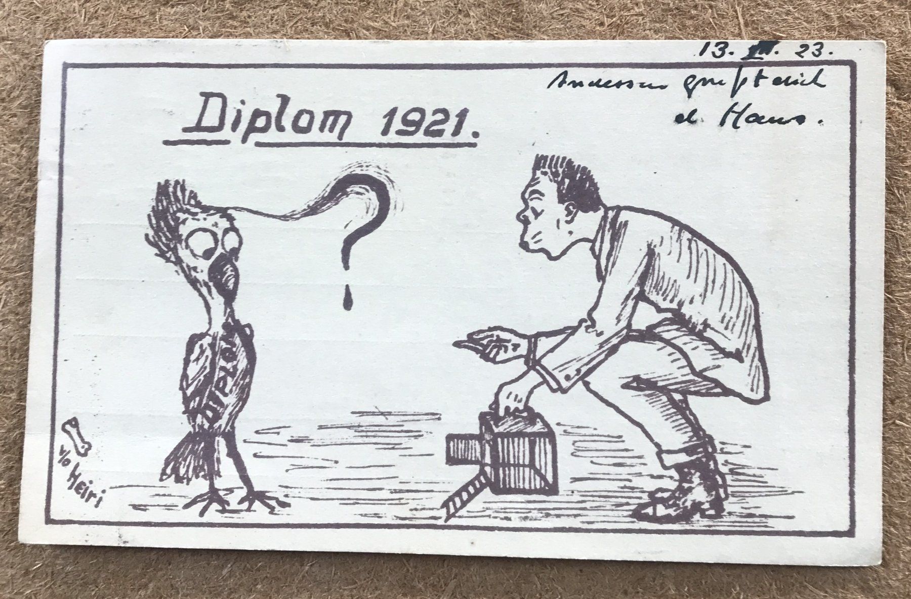 Cartoline postali: POSTKARTE DIPLOM 1921 – Usato da Ostermundigen venduto da Kari1937
