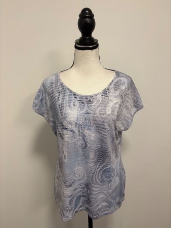 Seidel Shirt blau mit Muster Gr. 38 Viskose