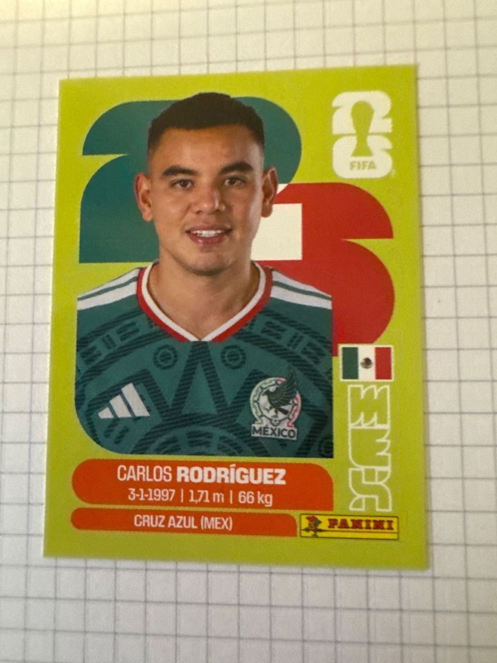 Panini Sticker WM 2026, MEX 9 Carlos Rodriguez (Neu (gemäss ...