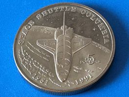 Marshall Islands - 5 Dollars (Space Shuttle Columbia) 1991