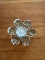 Kerzenhalter Blume aus Glas transparent guter Zustand