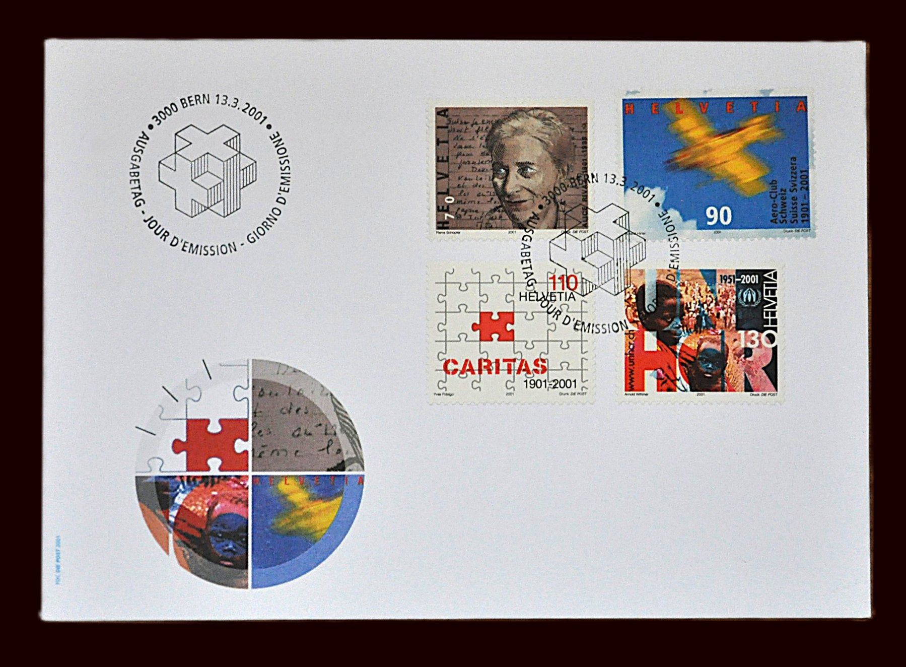 Alle Briefmarken: FDC «Sondermarken» von 2001 – Neu (gemäss Beschreibung) aus Grabs von Fadenquarz