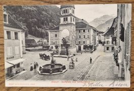 Altdorf, Dorfplatz, Pferdefuhrwerk 1906, n. Wigoltingen