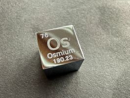 Osmium, Elementwürfel mit Gravur 1x1x1cm