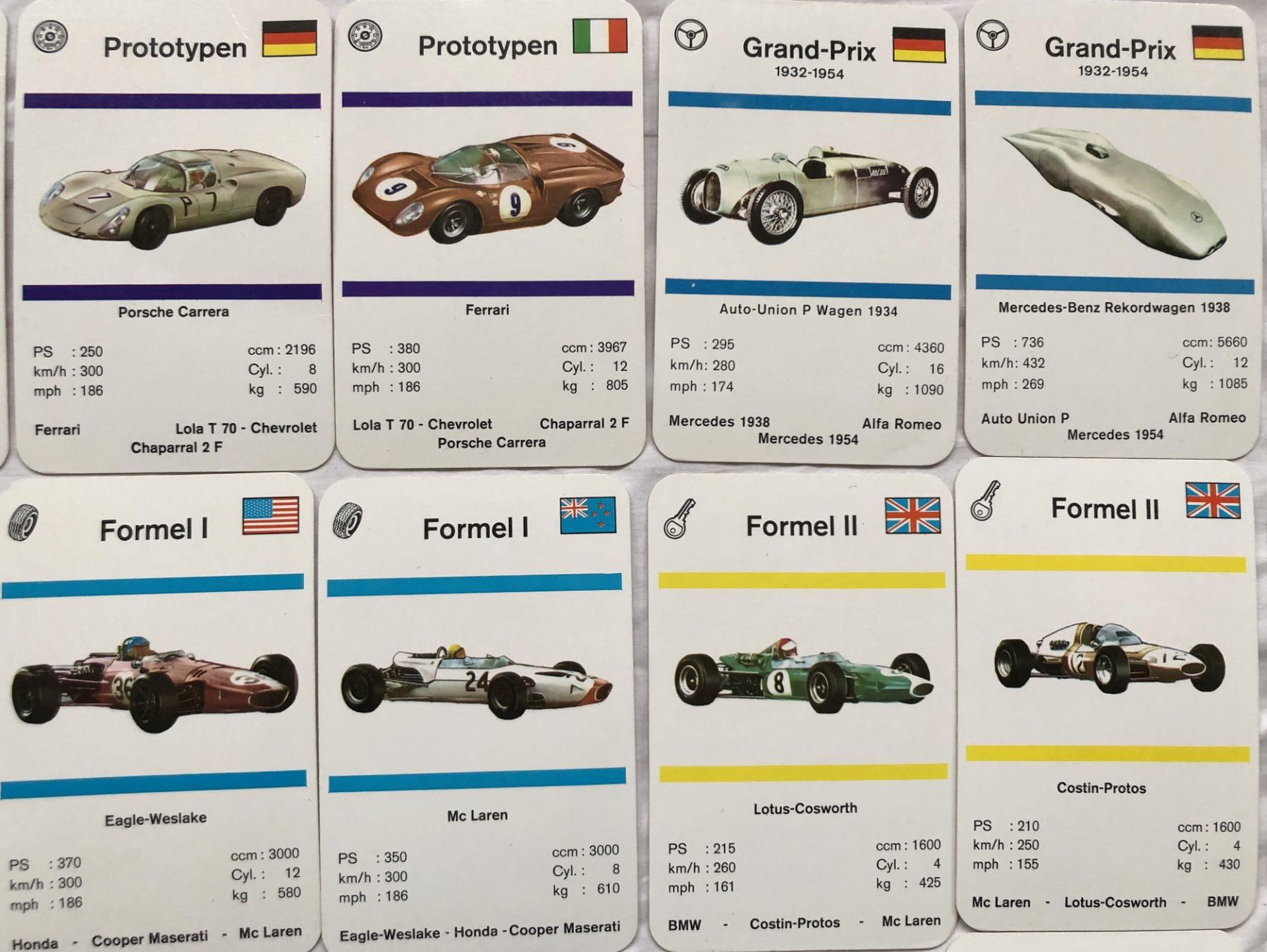 Giochi: Quartett - RENNWAGEN - ASS - 70er Jahre – Usato da Schaffhausen venduto da durruti 2