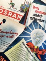 Osram Glühbirnen - 4 alte Werbungen / Publicités 1942/49