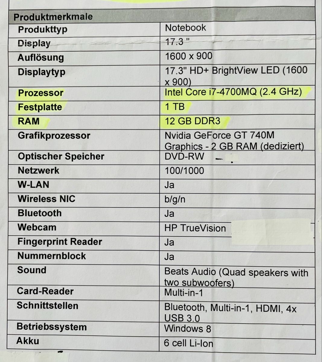 Hewlett Packard Notebook: HP ENVY Notebook 17“ – Usato da Rüfenacht BE venduto da Isbr 7