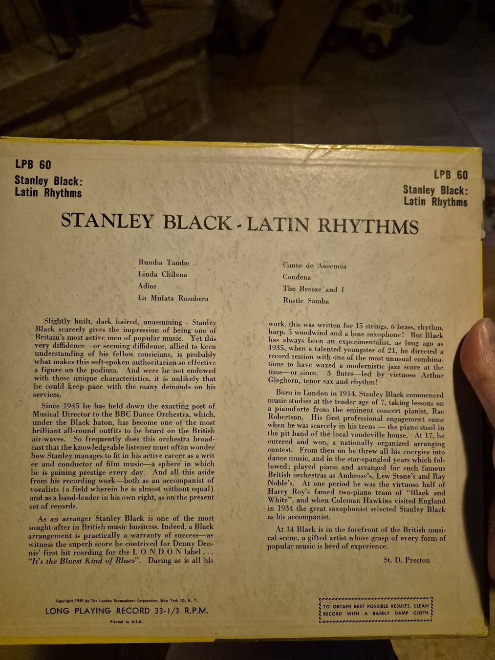Vinyles: Stanley Black Schallplatte Latin Rhythms  – D'occasion à Grandval par JeroenK 1