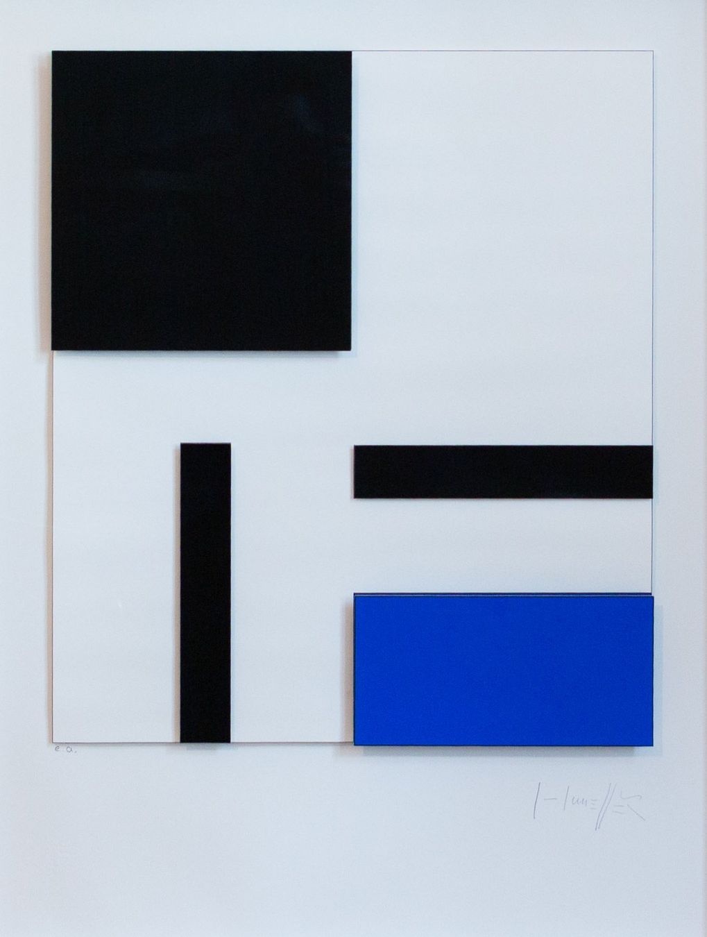 Dipinti: Honegger - Konkrete Komposition mit Blau (2014) – Usato da Basel venduto da bigmbh