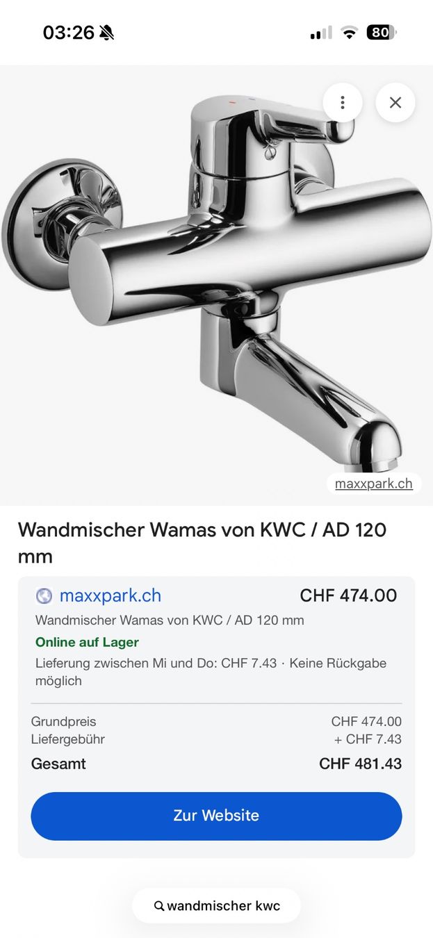 Kwc Armaturen: KWC Wasserhahn – Gebraucht aus Oetwil a d Limmat von TanjaR79 2