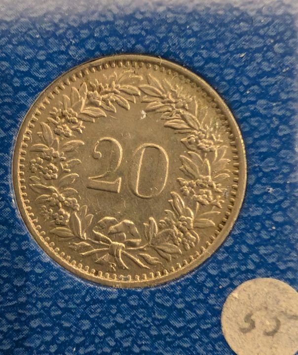 Tutti le monete: 20 Rappen 1955 – Usato da Arch venduto da coinsandmore 1