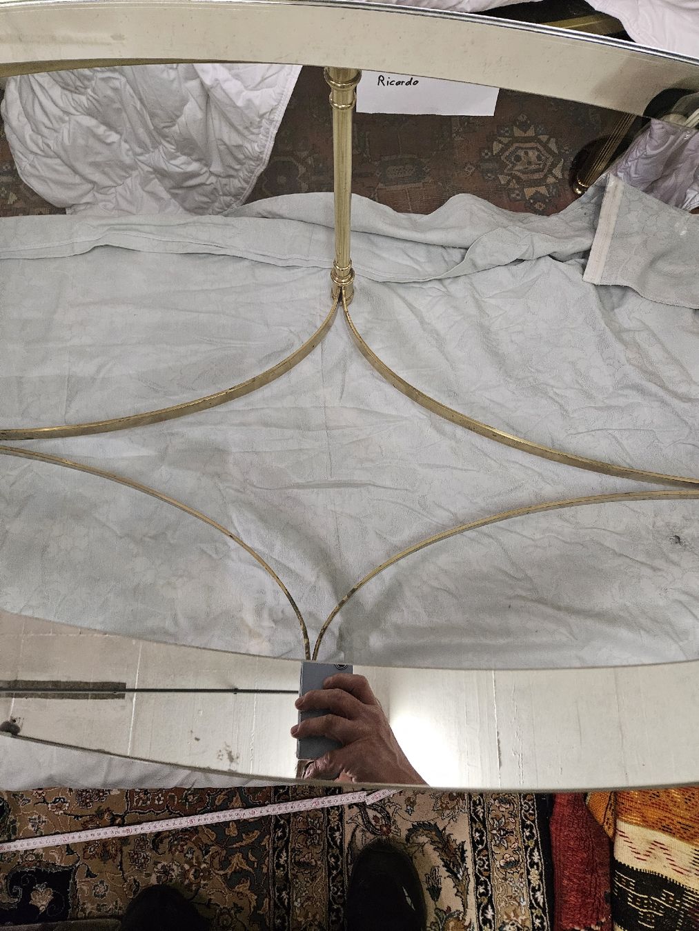 Tische: Ovaler Couch tisch Glasplatte Messinggestell Vintage – Gebraucht aus Rorschach von TimelessTrading 3