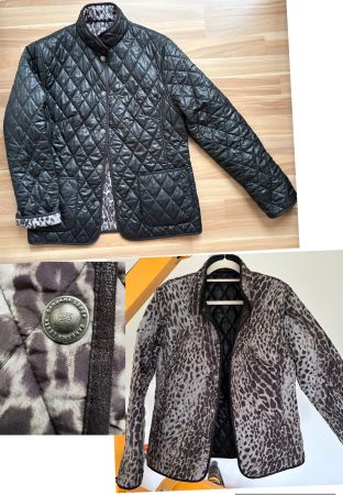 schöne Wende-Jacke. Schwarz/Leo. Marke Barbara Lebek