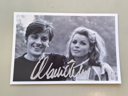LG/ Original Autogrammkarte Alain Delon Senta Berger Film FR