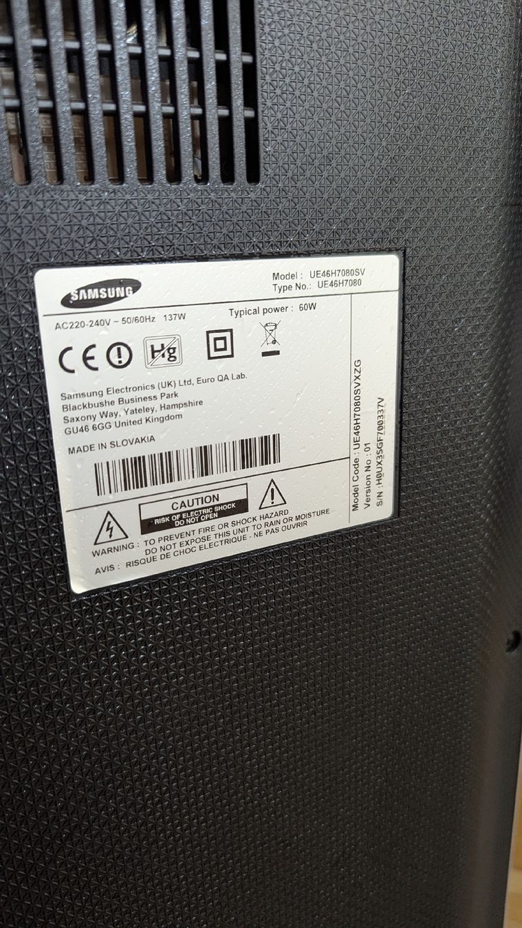 Samsung Televisori: Fernseher Samsung UE46H7080 SV gebraucht – Usato da Engelburg venduto da flyagarics 1