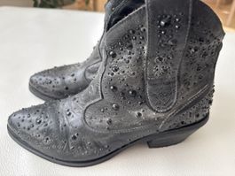 L‘Idea Leder Stiefeletten mit Nieten, Grösse 38 Top!