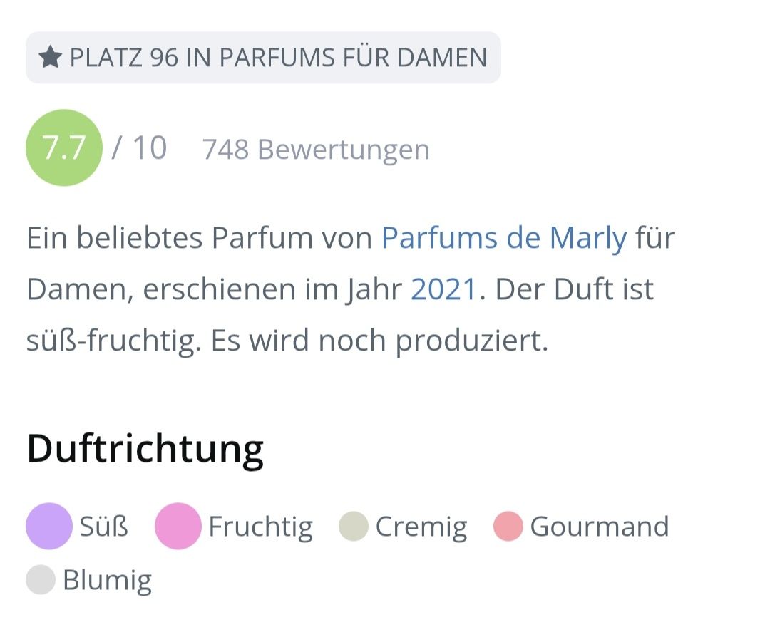 Parfum & Eau de Toilette: 2 ml ORIANA PARFUMS DE MARLY ABFÜLLUNG – Neu (gemäss Beschreibung) aus St. Gallen von CaliSunshine 2