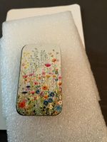 Streichholz Metalldose mit buntem Blumenmuster, ohne Hölzer