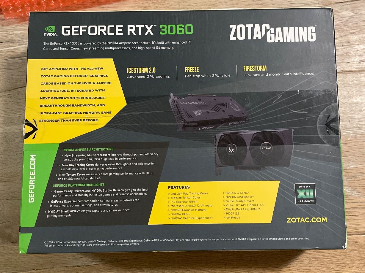 Zotac Schede grafiche: Nvidia Geforce RTX 3060 12GB GPU – Usato da Nyon venduto da foft 3