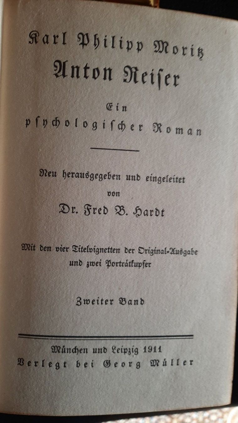 Libri: ANTON REISER. EIN PSYCHOLOGISCHER ROMAN – Usato da zürich venduto da gabab 6