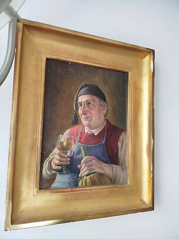 Dipinti: Antikes Ölgemälde Walter Roessler "Sommelier" – Usato da Rupperswil venduto da Viland_Dann 2