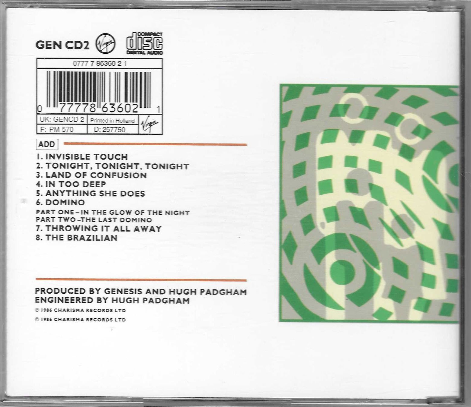 CD: GENESIS  -  INVISIBLE TOUCH – Usato da Bex venduto da Giorgiob 1