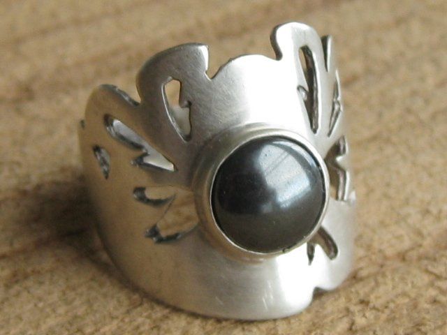 Anelli: spezieller Vintage Silber Ring 925 Hämatit Gr. 55 – Usato da Ermatingen venduto da Decovin 1