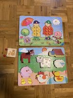 Set Holzpuzzle u Büchlein Tiere Bauernhof Anzieh Kleider