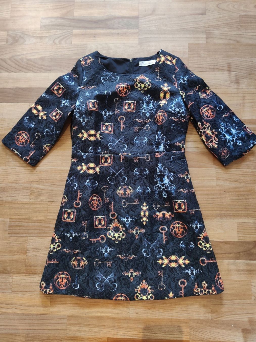 Vestiti: Schwarzes Kleid mit Print, M-L – Usato da Birmensdorf ZH venduto da Nebuliane 2