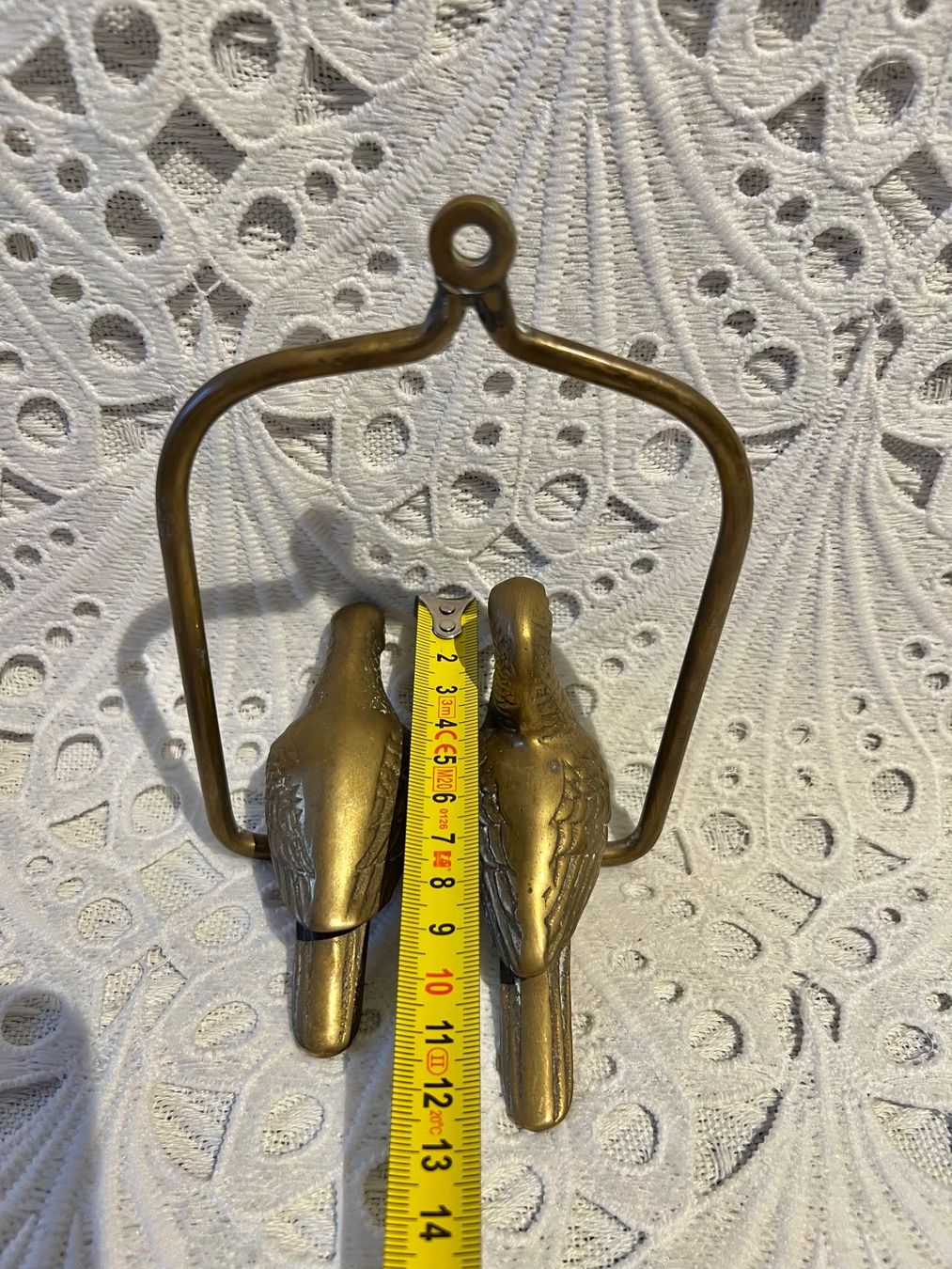 Statuette: Zwei Messing Vögel sitzen auf einer Schaukel – Usato da Frenkendorf venduto da Only1 6
