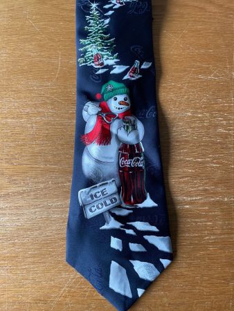 Coca-Cola Weihnachtskrawatte Schneemann