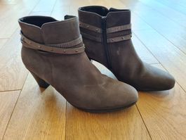 Elegante Gabor Stiefeletten, Graubraun, Gr. 40