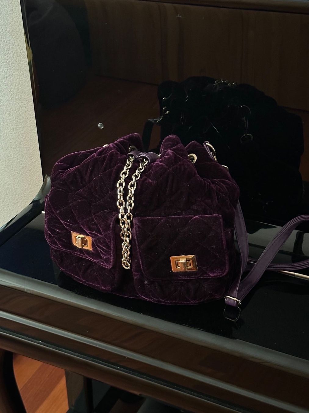 Zaini: Samt Rucksack, Lila – Usato da Schlieren venduto da car_2bwb
