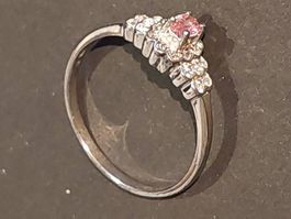 Damen Ring mit rosa Stein, Sterlingsilber, sehr ästhetisch
