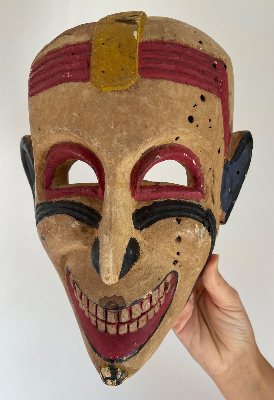 Skulpturen & Statuen: seltene alte Holz Maske Herkunft unbekannt 29 cm – Gebraucht aus Rüthi (Rheintal) von Kunsthaus777 2