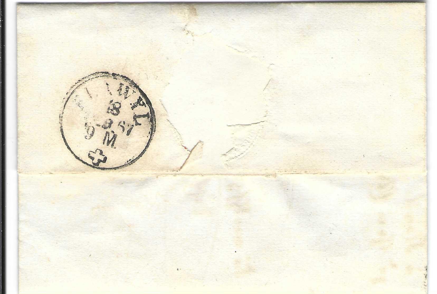 Tutti i francobolli: Faltbrief Mogelsberg - Oberglatt 1867 – Usato da Wildhaus venduto da Brunphil 1