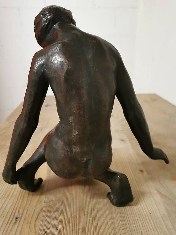 Sculture & Statue: Bronzfiguren. Kniender weiblicher. Akt – Usato da Dübendorf venduto da Babyl2945 2