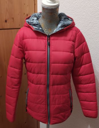 Steppjacke pink/graublau zum Wenden - Grösse 164