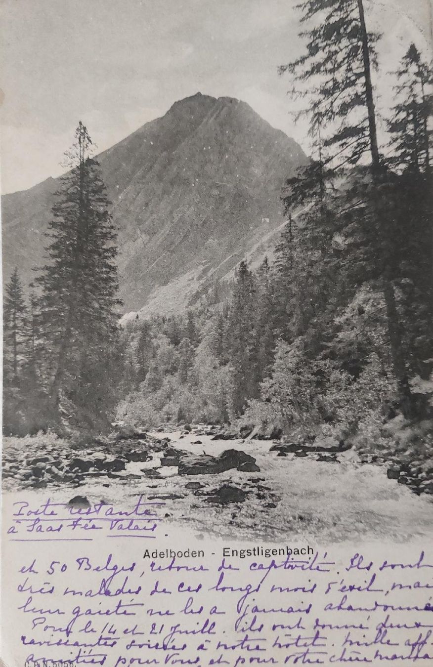 Cartoline postali: ADELBODEN - Engstligenbach - 1916 – Usato da Delémont venduto da Domdom1