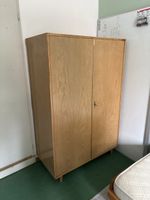 Wooden Wardrobe with Mirror and Rail, Used Condition