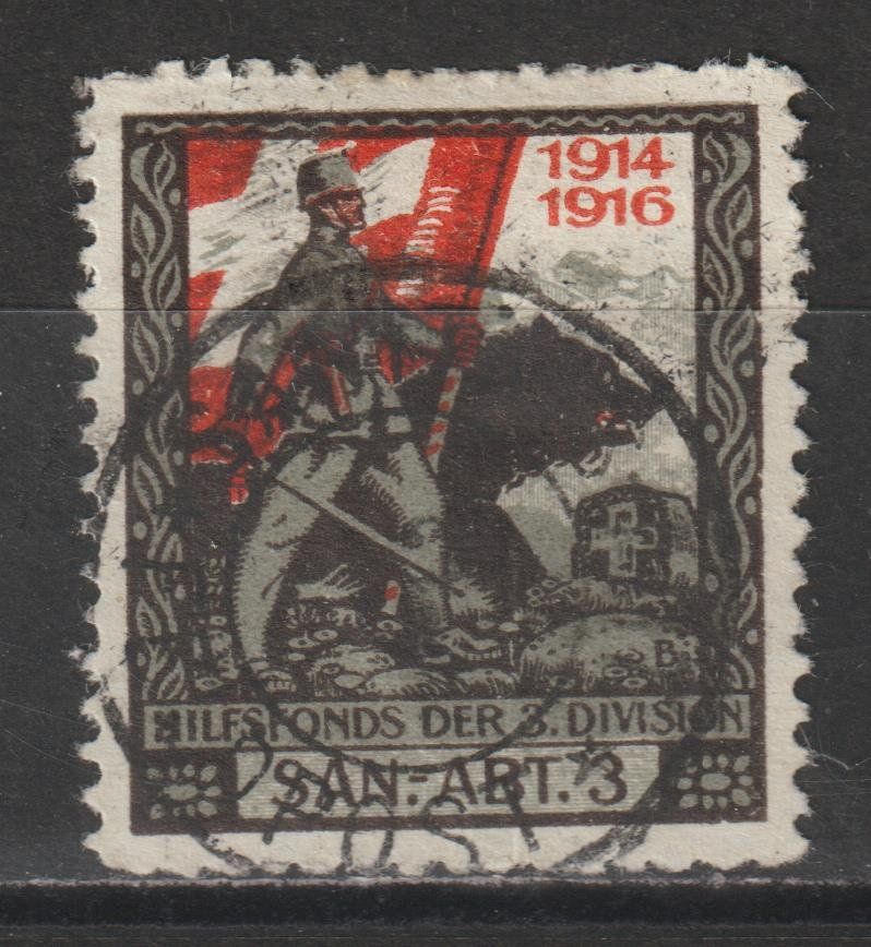 Alle Briefmarken: WK1 3. Division Nr. 58/1 o – Gebraucht aus Siebnen von Fstaehli