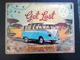 NOSTALGIC ART - Blechschild 29x39cm VW Bulli Let's Get Lost
