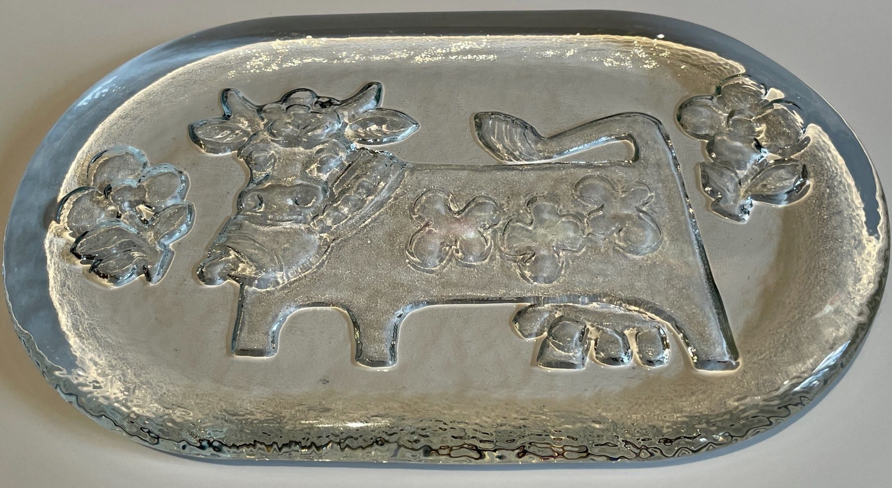 Piatti di portata: Hergiswil Glas Butterplatte mit Kuh – Nuovo (secondo la descrizione) da Bern venduto da Chraebu2 5