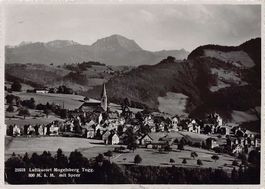 Luftkurort Mogelsberg mit Speer, gelaufen 1945