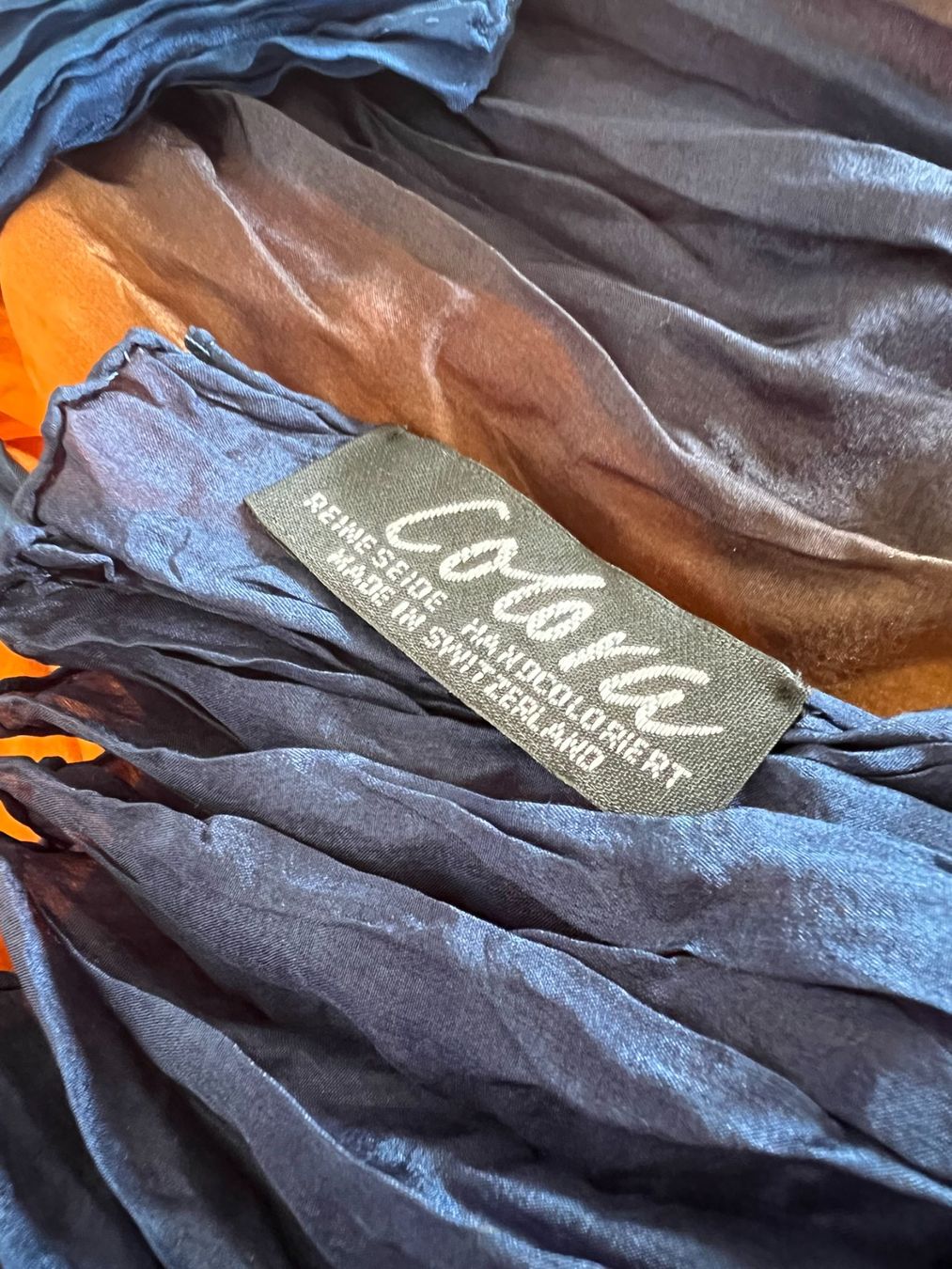 Colora Foulard & Sciarpe: Colora Schal, 100% Seide, Orange/Blau, NEU – Nuovo (secondo la descrizione) da Worb venduto da farben20zauber 1